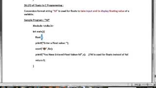 %f FLOAT INPUT OUTPUT IN C PROGRAM DEMO