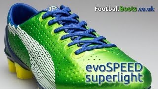 Green Puma evoSpeed SL Football Boots Close-Up