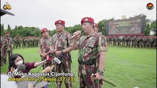 disematkan Baret Merah dan Brevet Komando Kopassus di Mako Kopassus Cijantung,