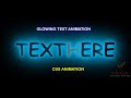 Glowing Text Animation Effects Using Html & CSS Animation || Q Tech Info