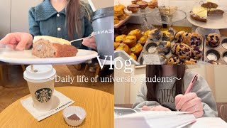 【Vlog】女子大学生の日常Vlog☕️|カフェで読書,バイト,勉強,美味しいものを食べて息抜き多めの5日間🌿