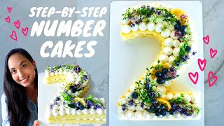 How to make a Number Cake with Flowers | FREE PRINTABLE NUMBERS