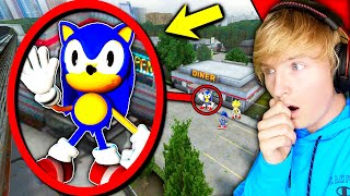 Drone catches SONIC outside my house... (Sanic, Mecha Sonic, Super Sonic)