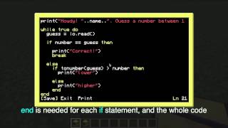 To The Point Tutorials: ComputerCraft, Random Number Program