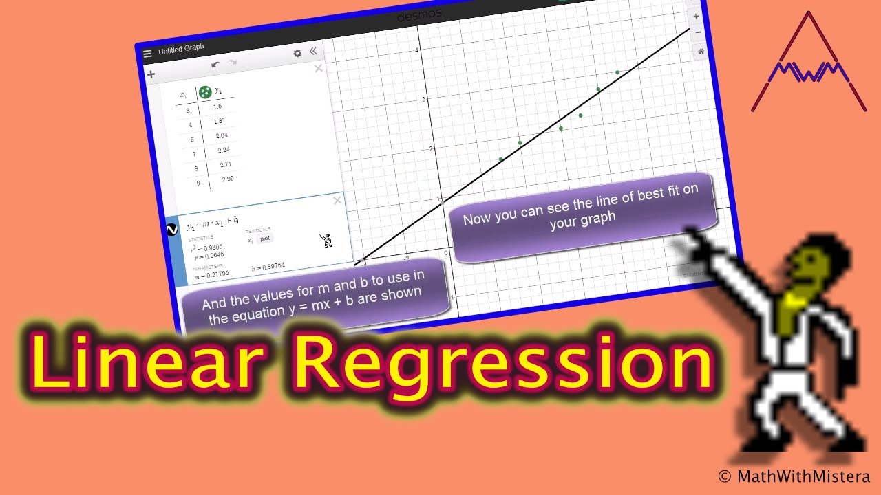 Linear Regression With Desmos - YouTube