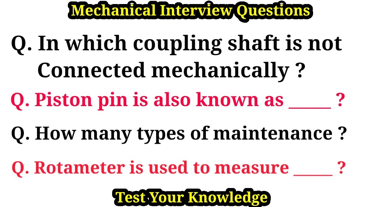 Mechanical Interview Questions || Fitter Interview In Hindi - YouTube