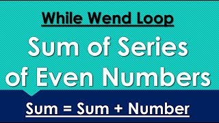 Sum of Series of Even Numbers in While Wend Loop | Addition | GW BASIC Programming Tutorials