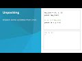 Python- Packing and Unpacking