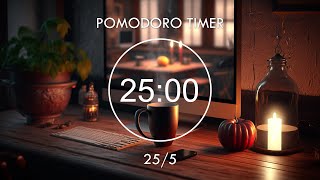 25/5 Pomodoro Timer ~ Early Morning Study Session 🌃 / Lofi Mix / Cozy Room 🌃 Focus Station