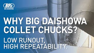 Why BIG DAISHOWA Collet Chucks? Low runout, high repeatability.