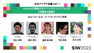 shibuyaが創造するイベントサスティナブルとは｜秋山尭孝/鈴木亮介/髙野紗也華/平松有吾/寺井正幸｜SIW2022アーカイブ