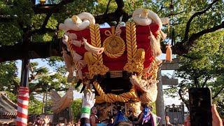 本殿前！　３年ぶり！令和４年９月１１日　百舌鳥八幡宮　月見祭　５番　中百舌鳥町ふとん太鼓