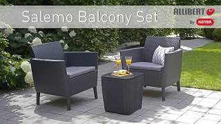 Allibert By Keter Salemo Balcony Set with Luzon storage table assembly video