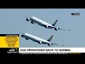 SAA services back to normal