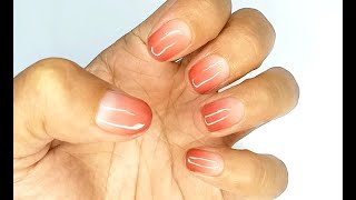 Nail - (มุมกล้องใหม่) วิธีไล่สีโคนใสปลายเข้มแนวญี่ปุ่น ดูเป็นธรรมชาติมาก ไม่ใช้ฟองน้ำนะ! ❤️👍🌈