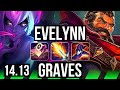 EVELYNN vs GRAVES (JGL) | 11/1/4, 70% winrate, Legendary, Rank 14 Eve | NA Challenger | 14.13