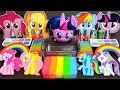 ASMR My little Pony RAINBOW Slime Mixing Makeup,Parts, Glitter Into Slime!#ASMR#satisfying#slime