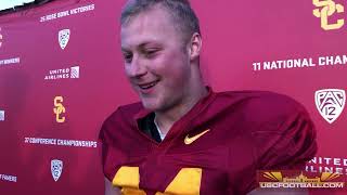 USC TE Carson Tabaracci on switch from linebacker, embracing offensive side of the ball