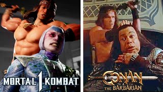 MK1 - All Conan the Barbarian References \u0026 Easter Eggs (Moves, Fatalities, Brutalities)