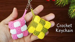 💯 Very Easy 😍 Crochet Diamond Keychain‼️ Amplop Lebaran Rajut Motif Ketupat