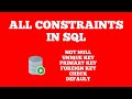 All Constraints In SQL | Oracle SQL Tutorial for beginners | Techie Creators