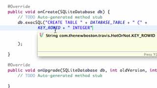 Android Developing Applications Tutorial 114 Creating SQLite Database