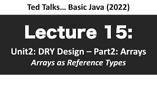 CSCI1583 - Lecture 15: Arrays as Reference Types