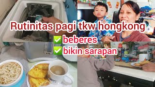 Rutinitas pagi tkw hongkong ⁉️ bikin sarapan