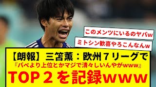 【速報】日本代表の三笘薫、ブライトンでの成績で欧州７リーグ中TOP2にランクインｗｗｗｗ　どんなランキングでも２位ってマジで凄いと思うｗｗｗ歴代最強日本代表で間違いないな・・・www