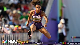 USA's Sydney McLaughlin, fresh off a world record, makes quick work of 400m hurdles heat at Worlds