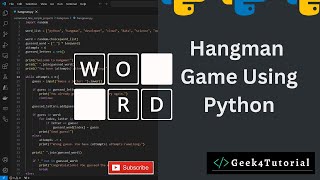 How to Code a Hangman Game (Guess the Word Game) in Python | Python Projects for Beginners