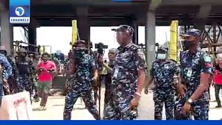 Lagos State Commissioner Of Police Arrives Lekki Toll Gate