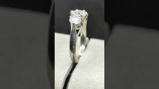 2 carat Trilogy Silver Ring with Gra Certified Moissanite.