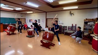 ぶち合わせ太鼓  練習♪  所沢天神太鼓   20241222