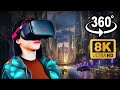 Fly in Futuristic Cyber City ( 8k 360 VR )