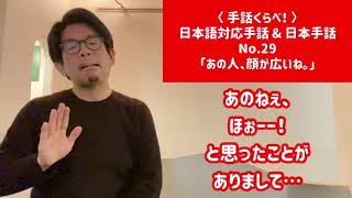 〈 手話くらべ〜 〉日本語対応手話 \u0026 日本手話 No.29 - あの人、顔が広いね -