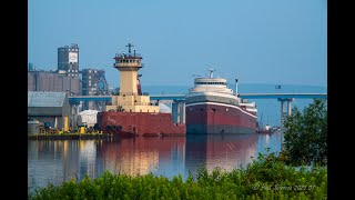 Rarely seen video of the Clyde S VanEnkevort separated from its Tug! Canal,  Grassy Point,  Shipyard