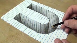 Drawing U Hole in Line Paper - 3D Trick Art - Vamos