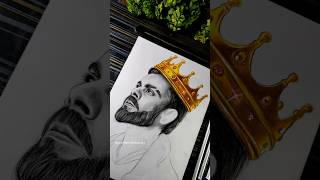 King 👑 Virat Kohli Drawing ✍️❤️‍🩹🔥 Virat Kohli Crown #shorts #viratkohlisketch  #cricket #art