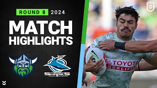 NRL 2024 | Raiders v Sharks | Match Highlights