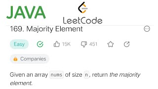 #leetcode 169.Majority Element using Java| Easy solution | @GoCoderGo | #hindi