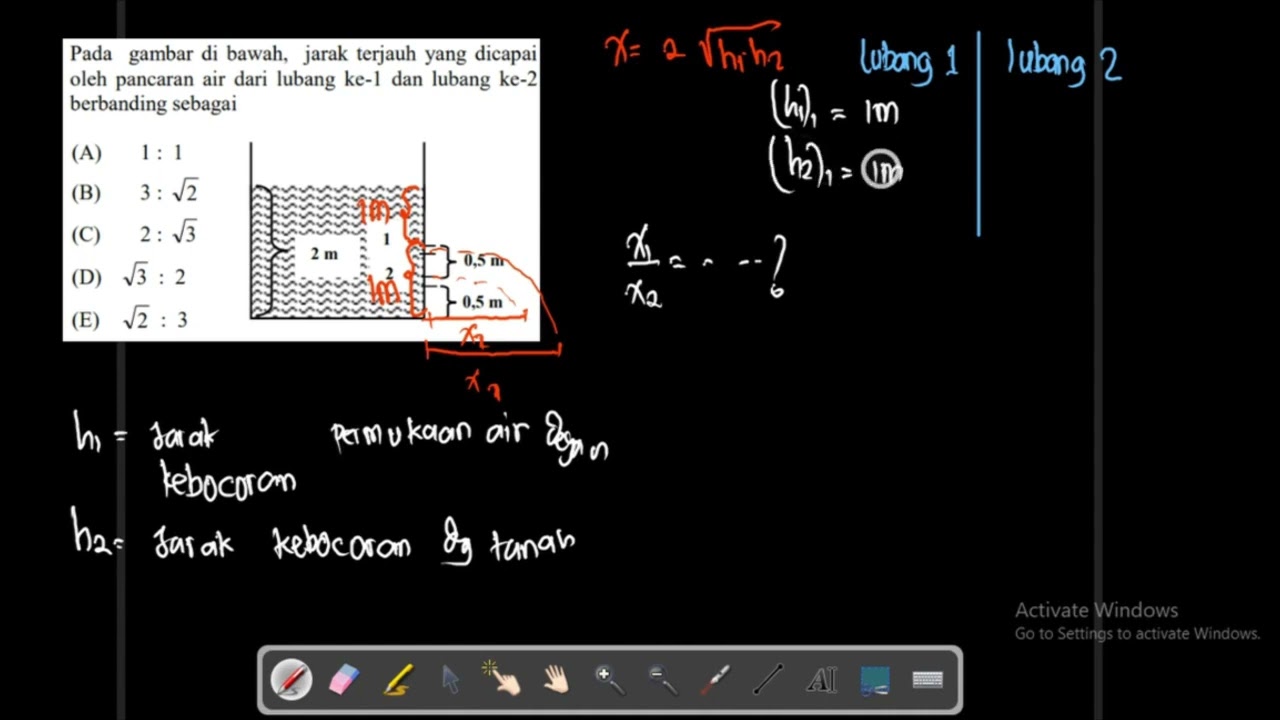 Lathan Soal Fluida Dinamis Part 6 (Tangki Bocor) #fisika #bernoulli # ...