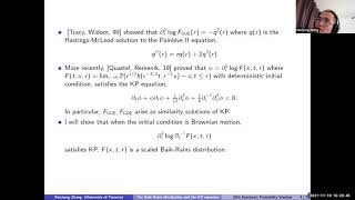 Xincheng Zhang (U of Toronto) -- The Baik-Rains distribution and the KP equation