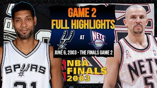 NBA Finals 2003 Game 2 | Full Highlights | New Jersey Nets at San Antonio Spurs