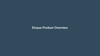 Eloqua Product Overview