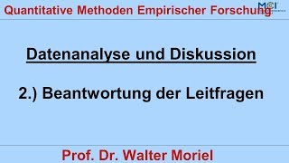 Erhebung mit Fragebogen (6.3): Datenanalyse und Diskussion: Leitfragen