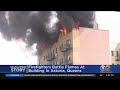 Firefighters battle flames at building in Astoria, Queens