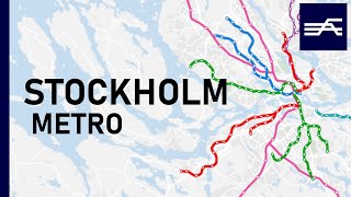 Evolution of the Stockholm's Mass Transit System 1950-2021 (geographic map)