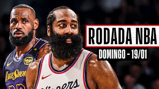 HARDEN e KAWHI decidem, e CLIPPERS superam os LAKERS no clássico de Los Angeles - Rodada NBA 19/01