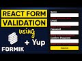 React Form Validation using Formik & Yup | Formik React [EASIEST METHOD]